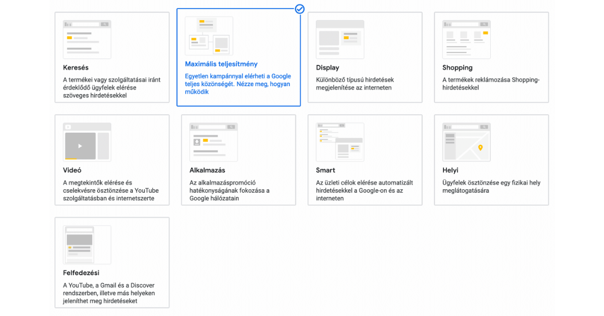 Maximális Teljesítmény - Google Ads