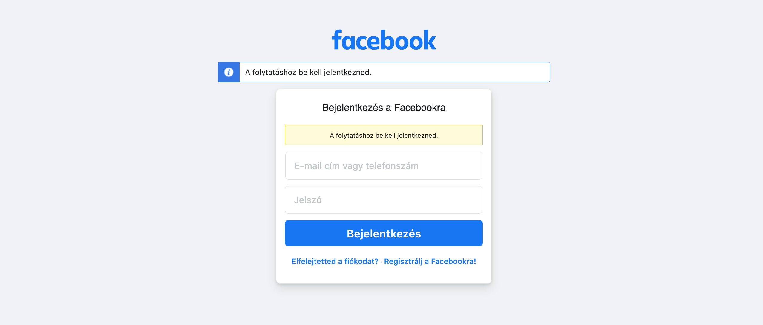 Facebook belépés